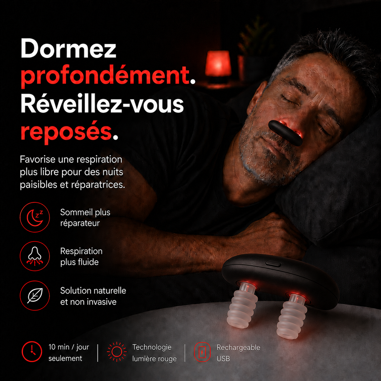 Nexora Flow™ — Appareil de confort nasal à lumière rouge